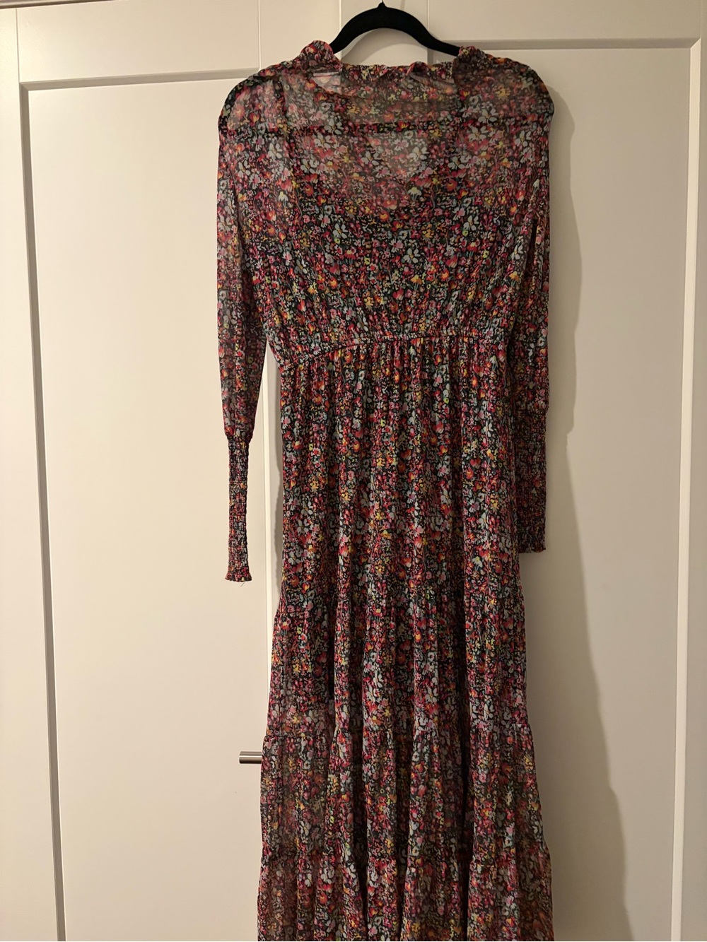 Steve Madden Black Floral Maxi Dress with Multicolor Print